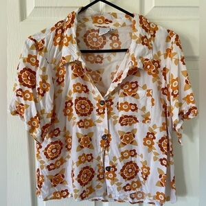 Vintage Inspired Short Sleeve Button Down